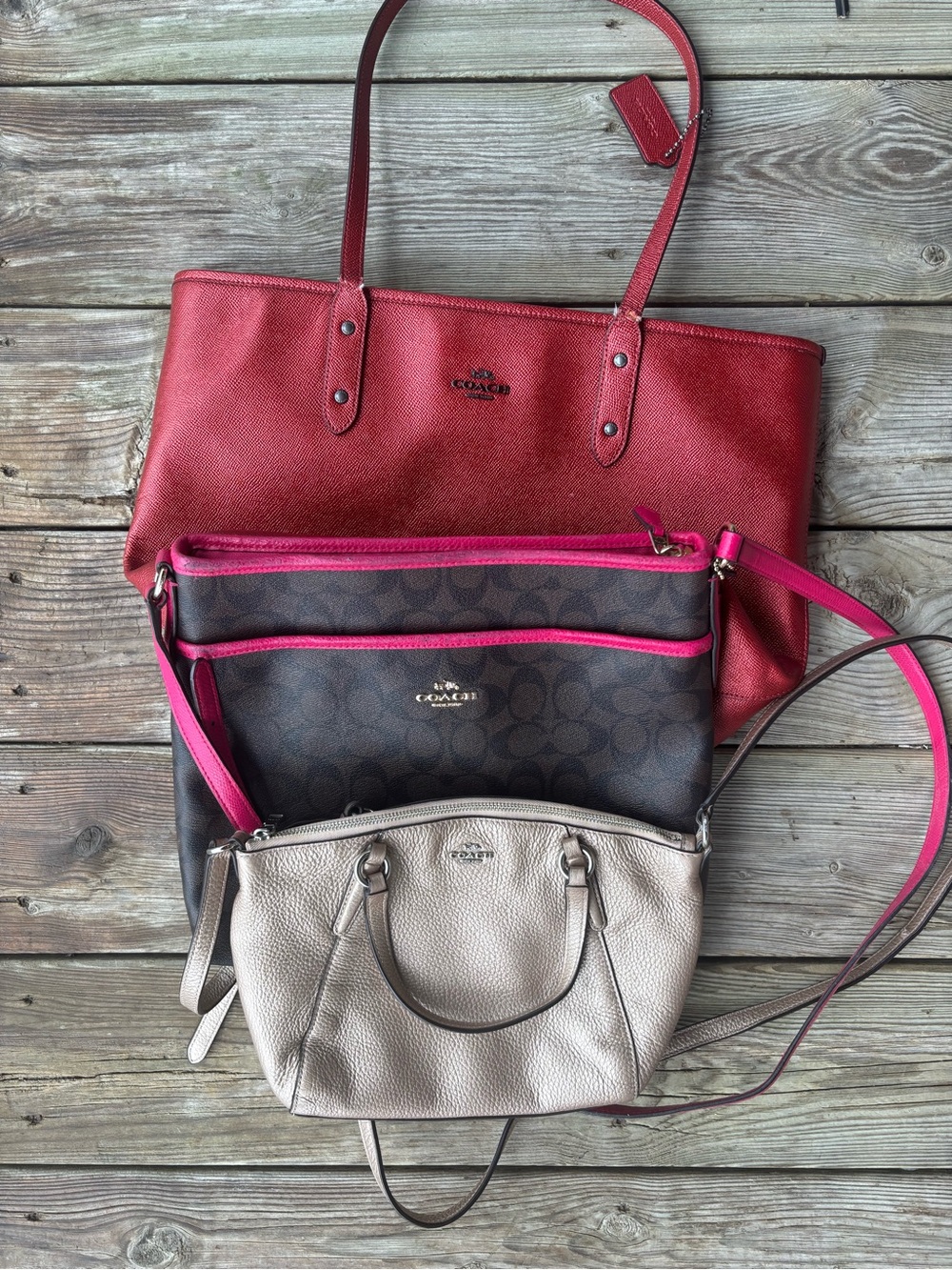 Coach Bag Bundle Lot City Tote Crossbody Kelsey Pebbled Leather Mini Satchel